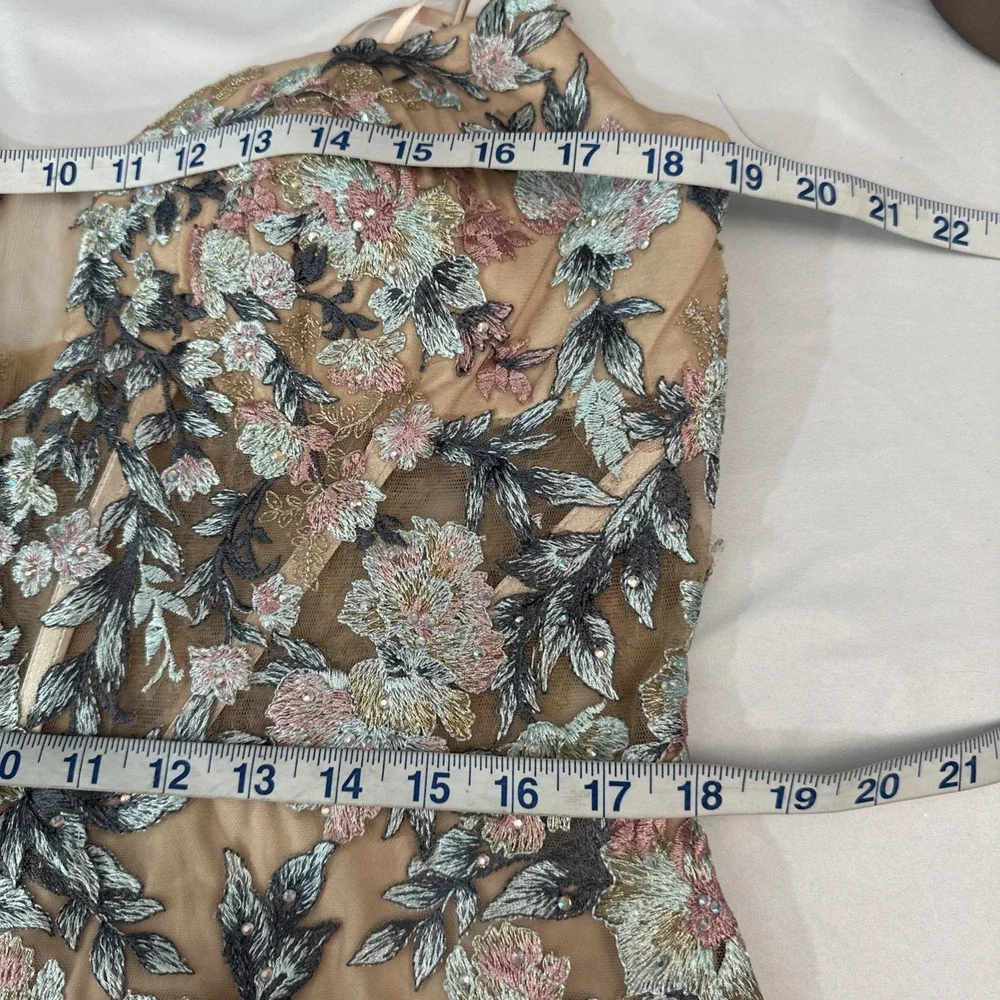 NWT $798 Mac Duggal [ 14 ] 79313 Embroidered Spaghetti Strap Trumpet Gown #J1687 - Picture 6 of 14